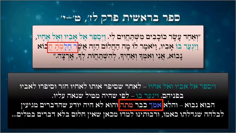 צופן רש''י, חלומו של יוסף